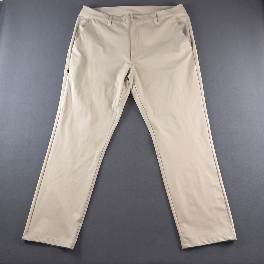 BYLT Premium Basics Everyday Pant Mens 40 Tan Khaki Performance Straight Chino